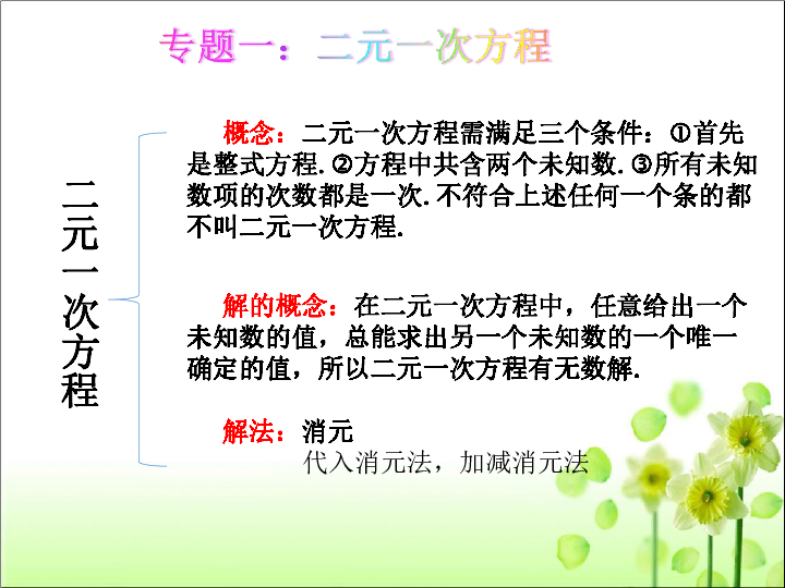 人教版七年级数学 下册 第八章 二元一次方程组 小结与复习 课件（共34张PPT）