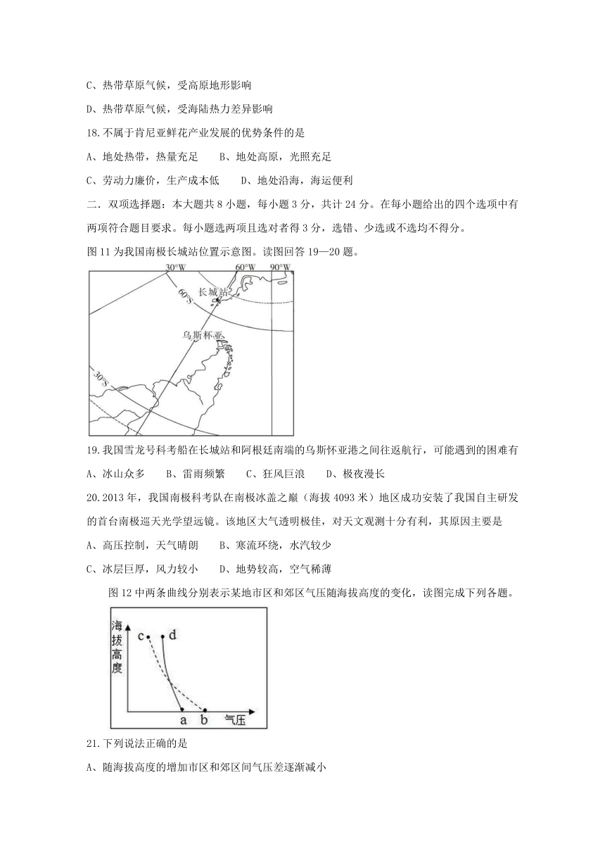 江苏省泰州市2016-2017学年高二地理下学期期中试题