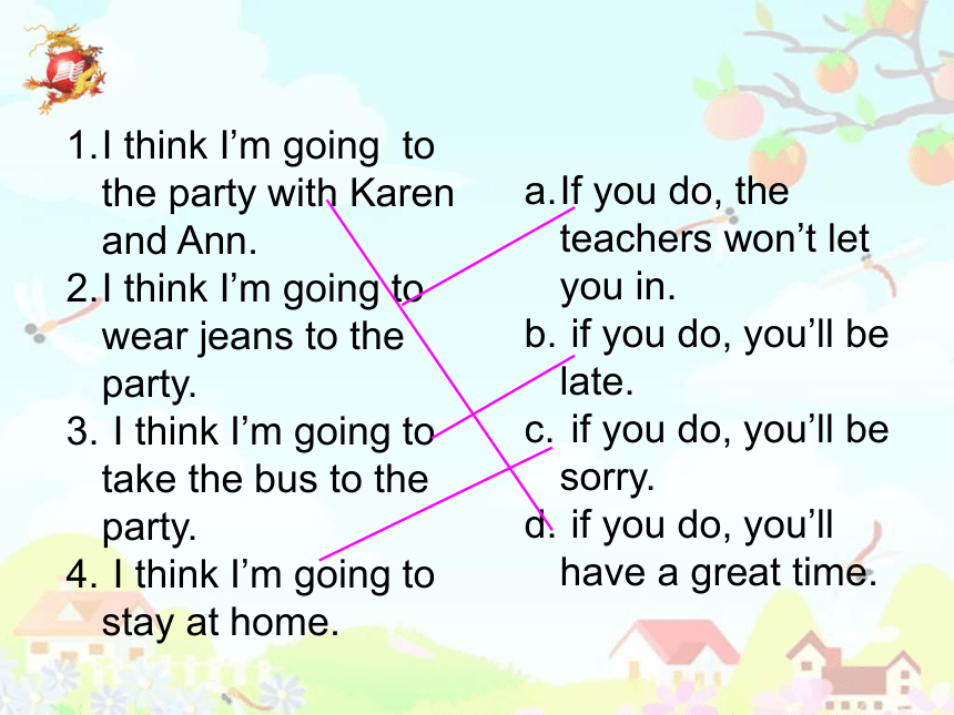 八年级下Unit 5 If you go to the party, you’ll have a great time!Section A（1a-2c)Period1