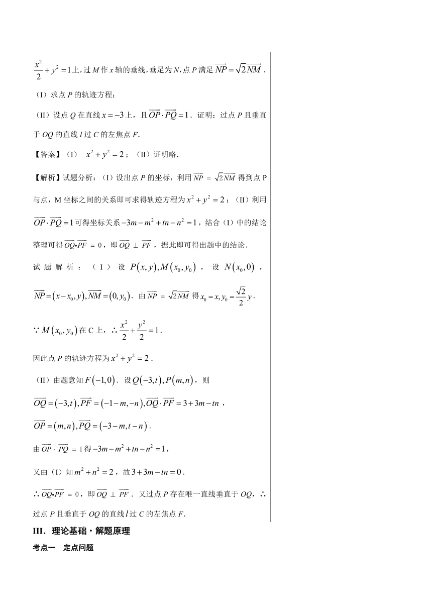 2018精品之高中数学（理）黄金100题系列第80题+圆锥曲线的定点、定直线、定值问题