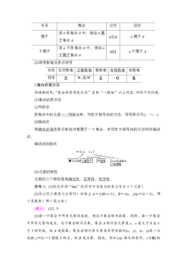 2019-2020学年高中数学新同步北师大版必修1学案 第1章1 集合的含义与表示