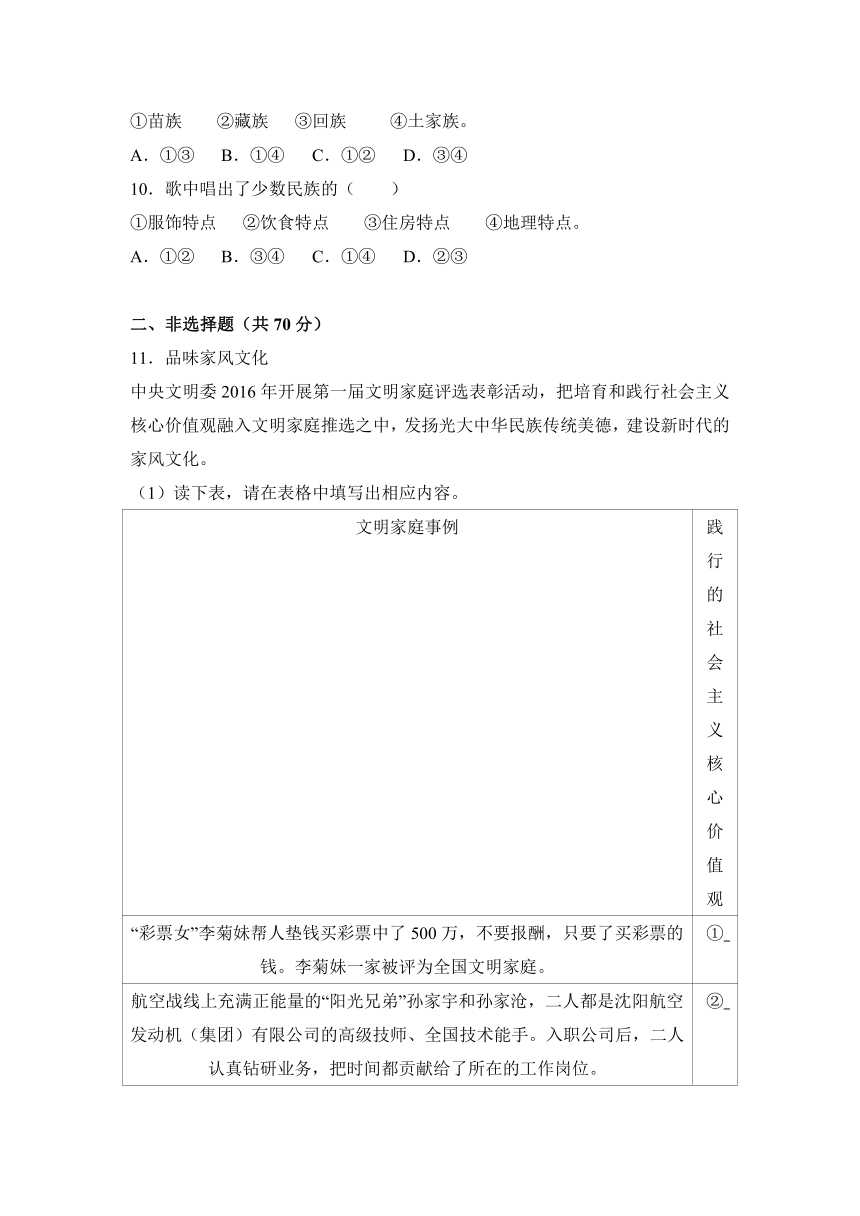 河北省承德市六校联考2017年中考政治模拟试卷（解析版）