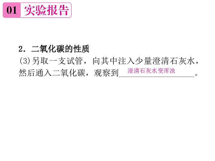 人教版九年级化学上册课件：第六单元 实验活动2 二氧化碳的实验室制取与性质(共10张PPT)