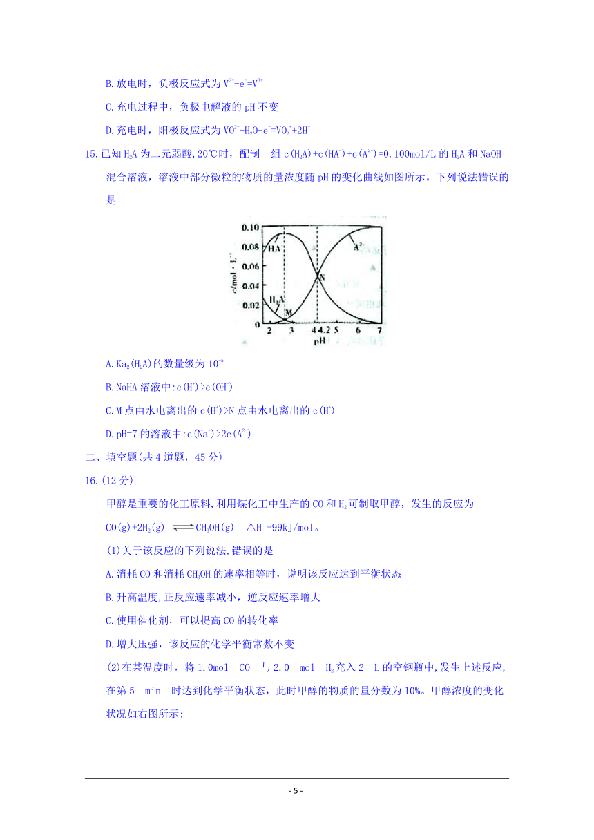 山西河南省2017-2018高三年级阶段性测评（四）晋豫省际大联考化学试题