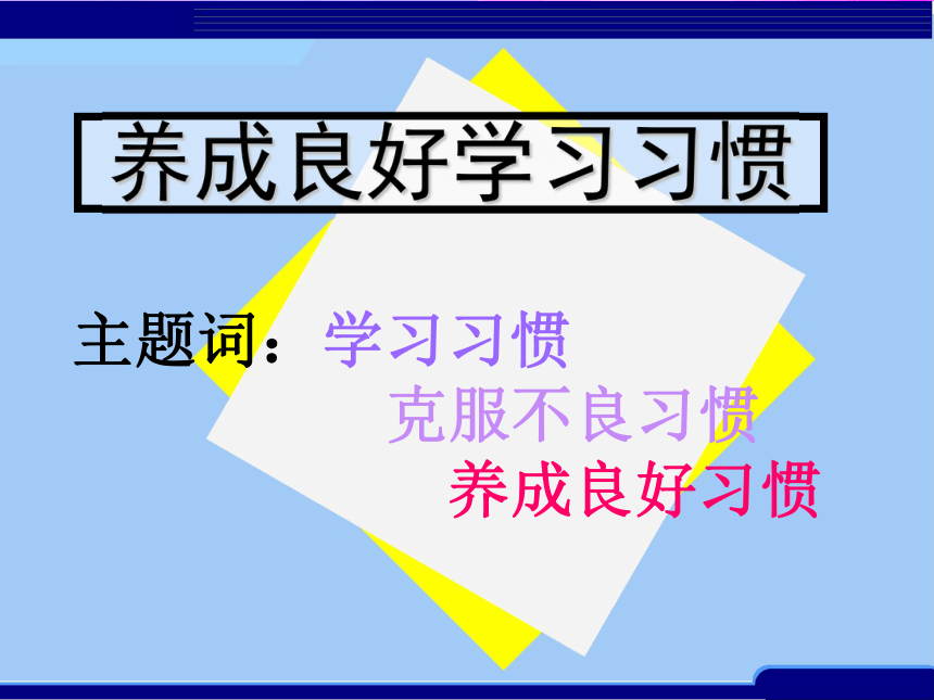 《养成良好学习习惯》教学课件