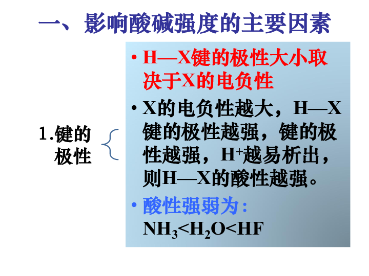 高中化学竞赛 中级无机化学 酸碱强度(共32张PPT)