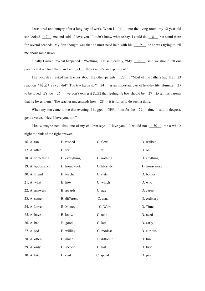 江苏省兴化市2017届九年级下学期网上阅卷第二次适应性训练英语试题（含答案）