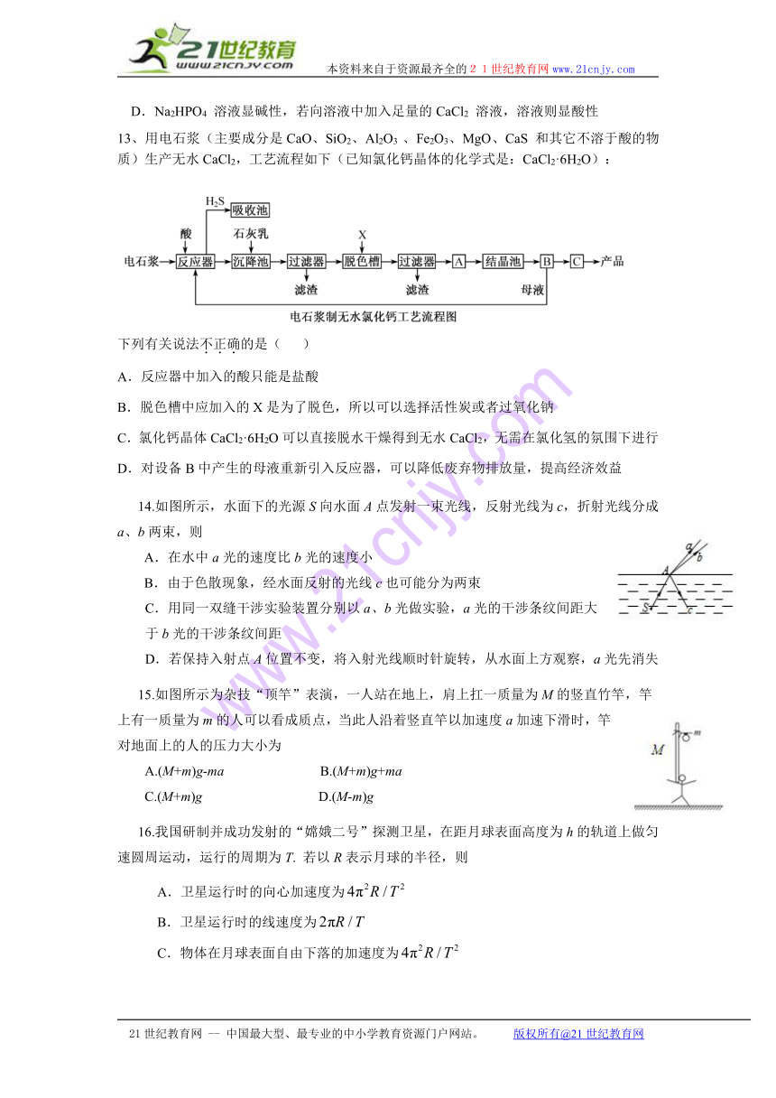 浙江省2014届高三高考模拟冲刺卷（提优卷）（一）理综试题 Word版含答案