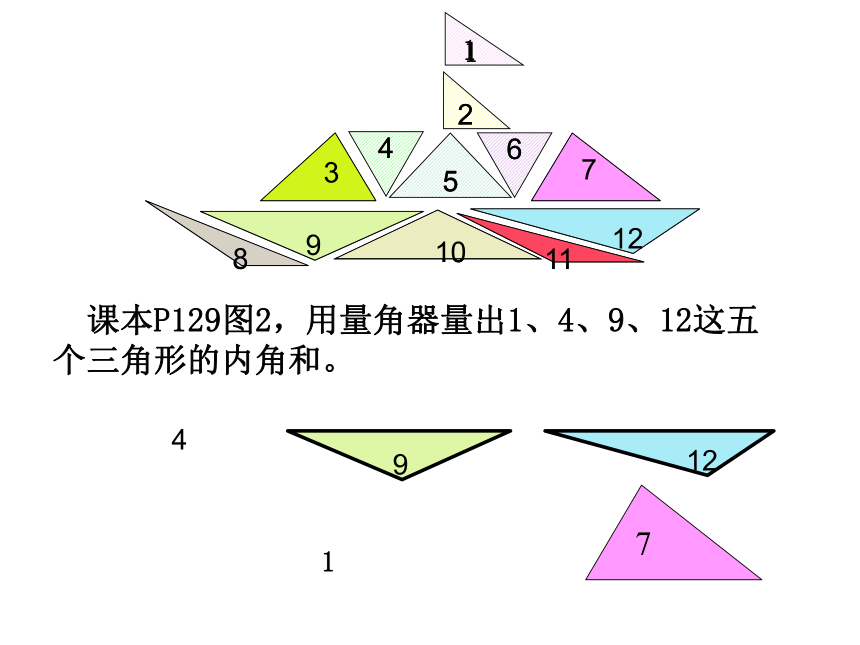 2015春四年级数学下册《探索与发现（一）三角形内角和》课件4