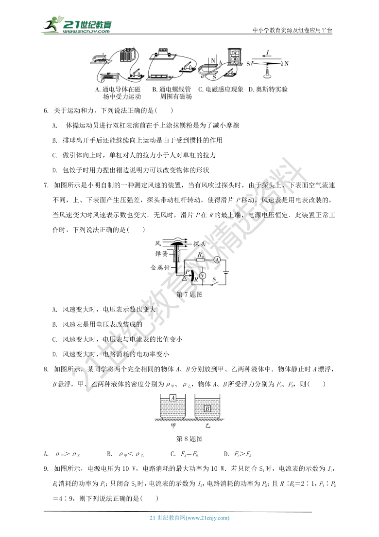 2021年初中毕业生学业(升学)考试物理模拟测试卷（含解析）