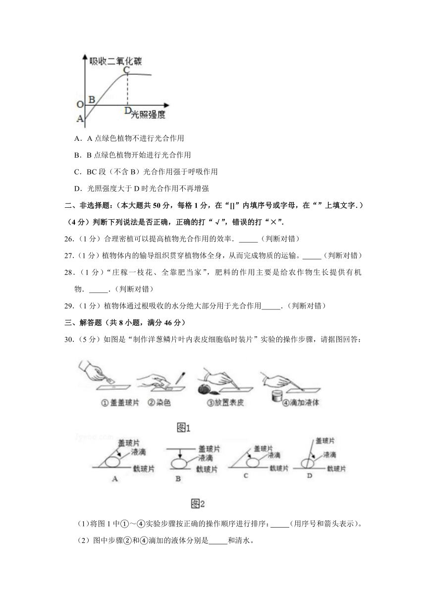 2018-2019学年福建省泉州市台商投资区七年级（上）期末生物试卷