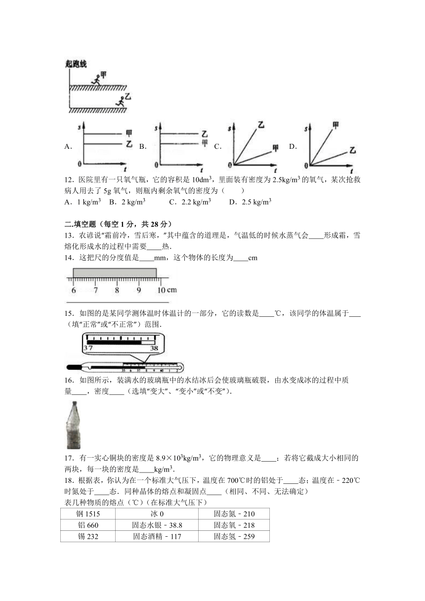 辽宁省辽阳九中2016-2017学年八年级（上）期中物理试卷（解析版）