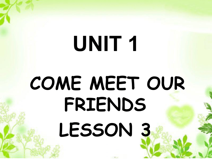 Unit 1 Come meet our friends LESSON 3 课件  (共16张PPT)