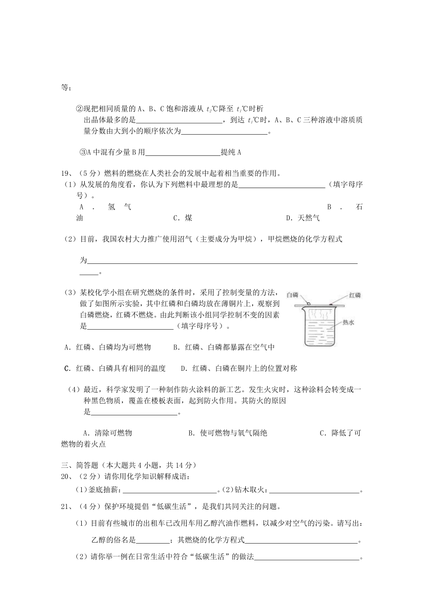 辽宁省大石桥市2017届中考化学模拟试题