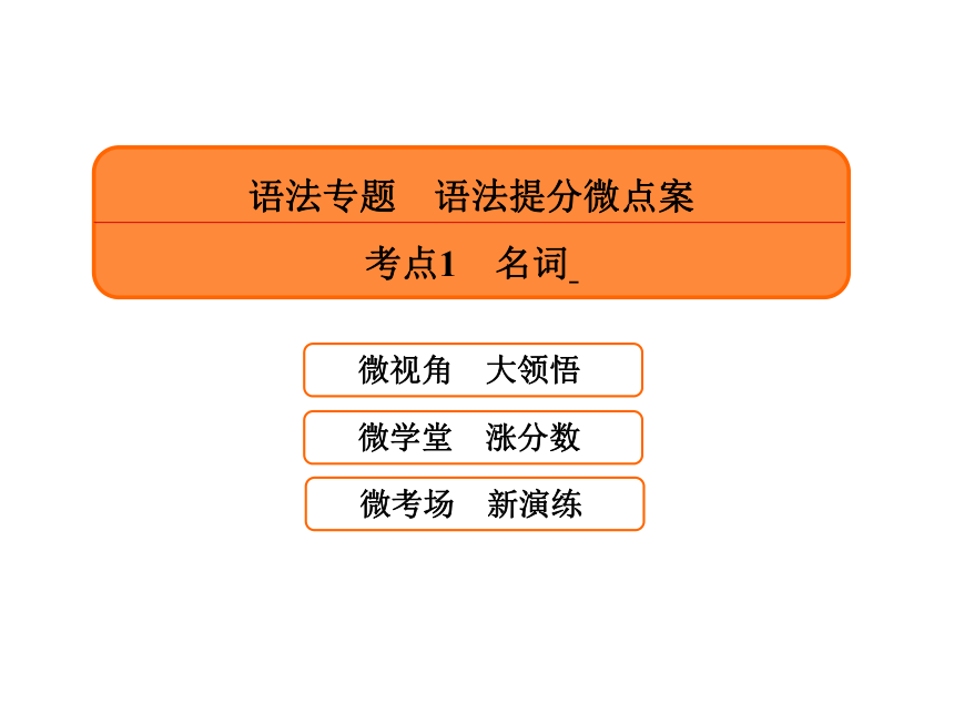 【赢在微点】2017届高三英语一轮复习课件：语法专题语法提分微点案考点1 名词（共24张ppt）