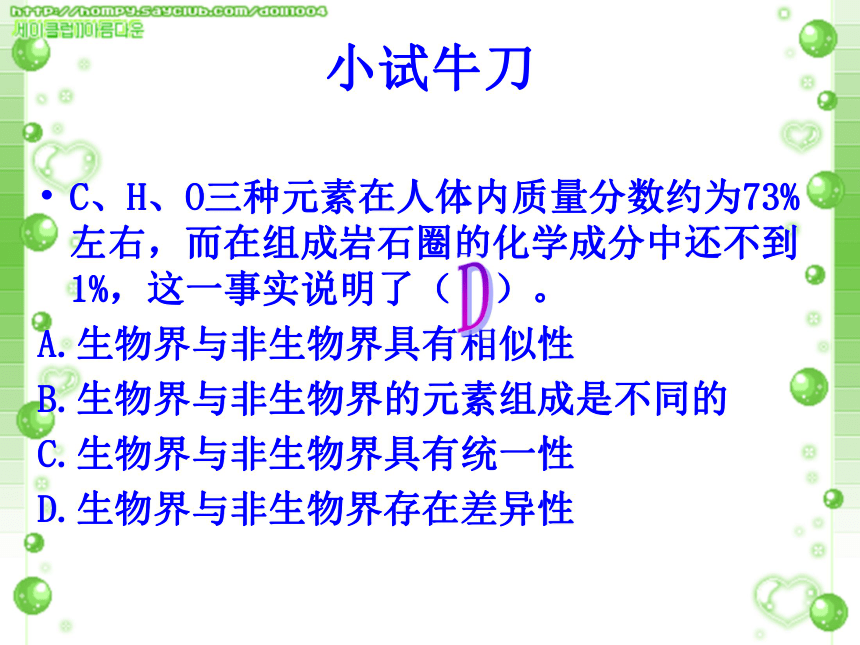 人教版高中生物必修一第二章第一节细胞中的元素和化合物（21张）