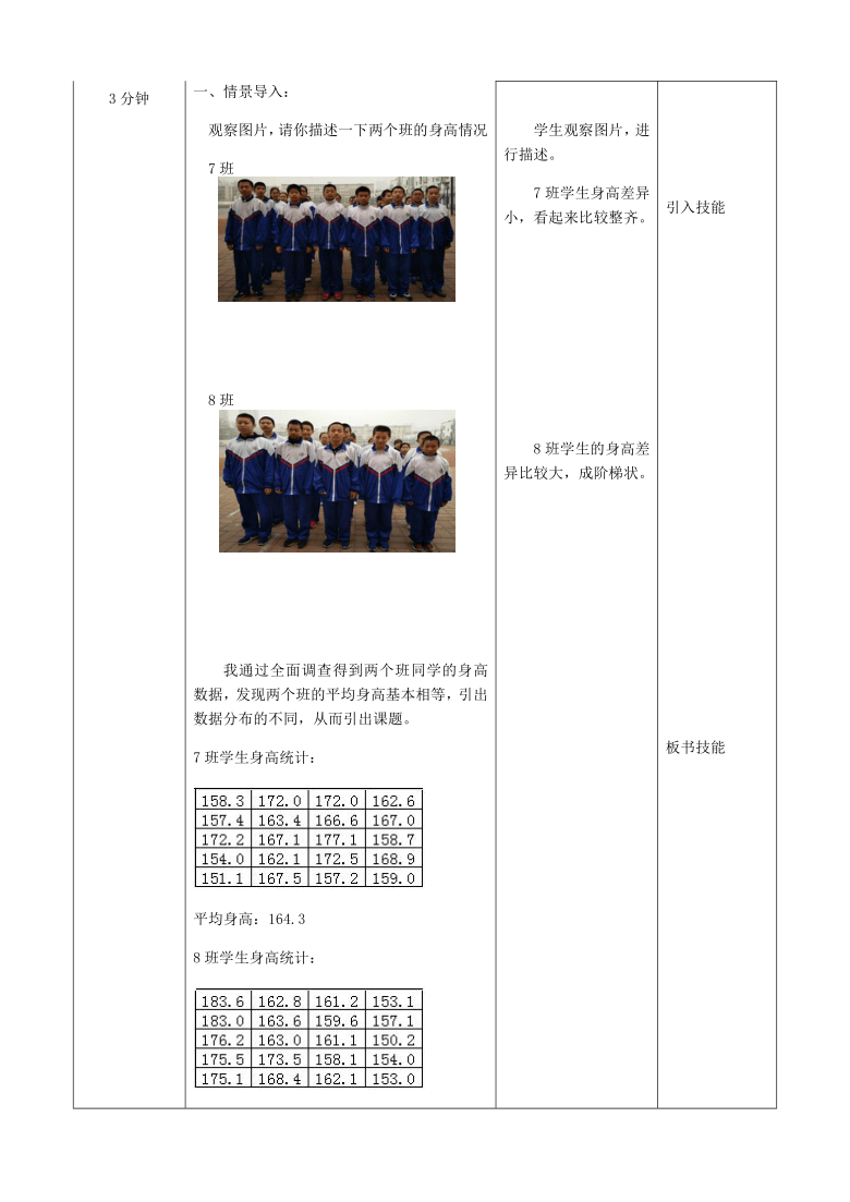京改版数学八年级下册 17.3 频数分布表与频数分布图 教案