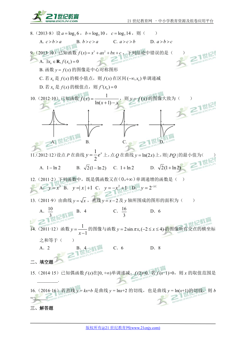 【备考2018】高考数学真题分类专题汇编07函数与导数（全国Ⅱ卷）