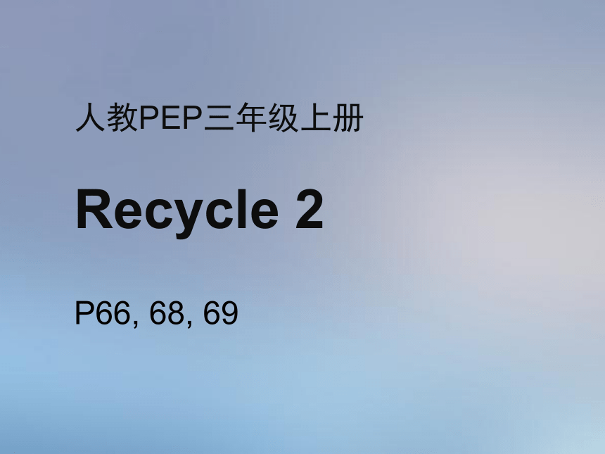 Recycle 2 第一课时课件