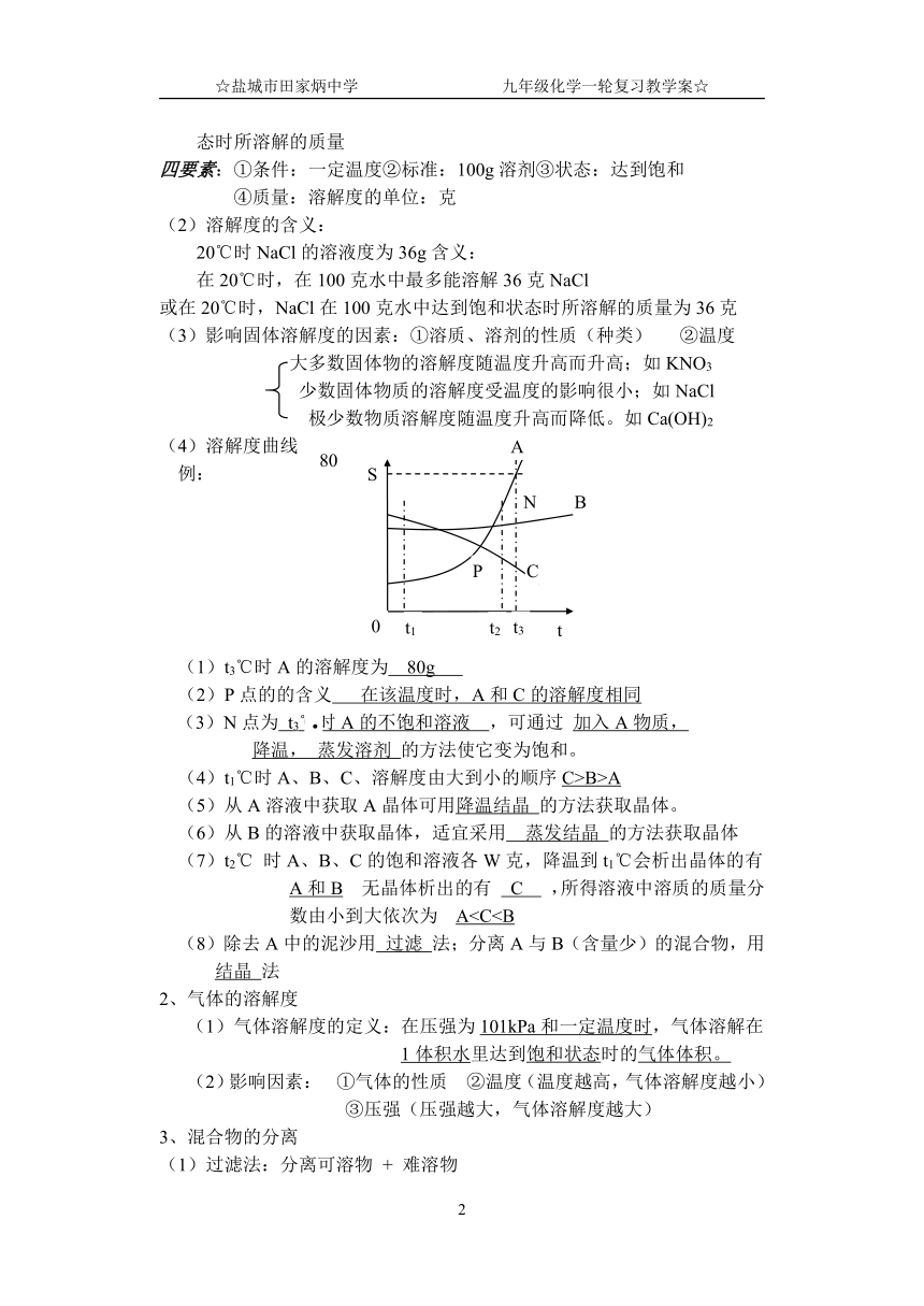 第一轮复习第九单元教学案[下学期]