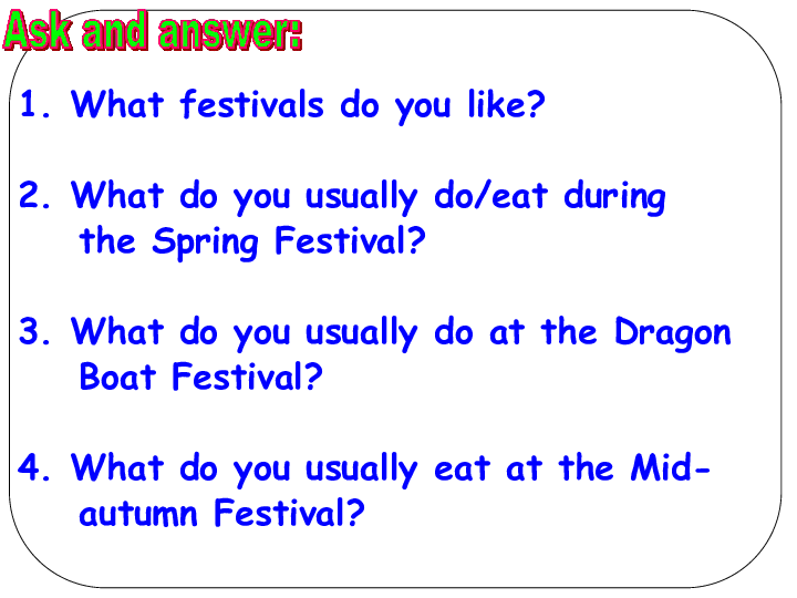 Module 4 Unit 2 Festivals in china Period 2（The Double Ninth Festival ）课件（28张PPT，内嵌音频）