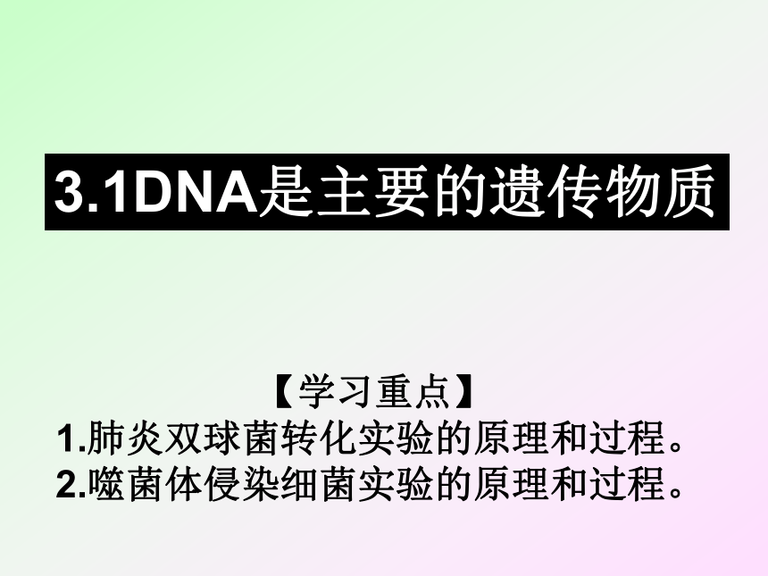 3.1DNA是主要遗传物质（共26张PPT）