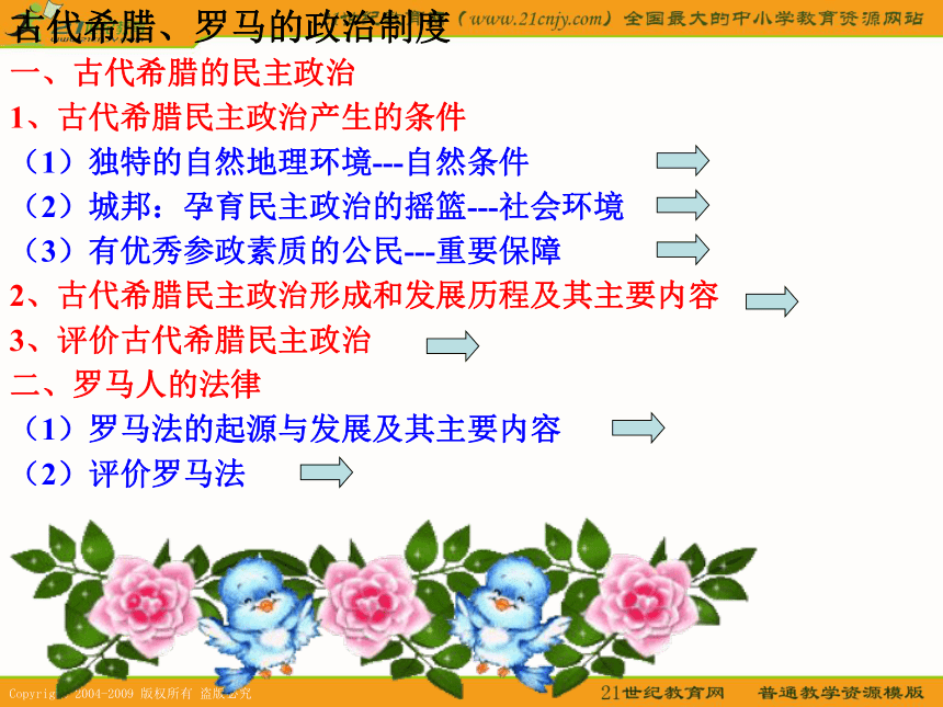 2010届高考历史专题复习精品系列06：《古代希腊、罗马的政治文明》