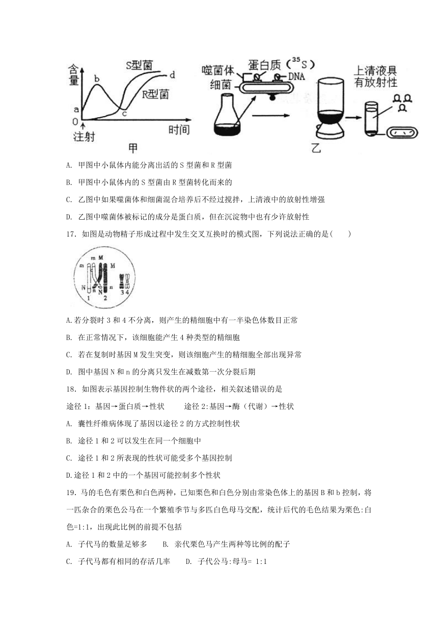 陕西省黄陵县2016-2017学年高一生物下学期期末考试试题（高新部）