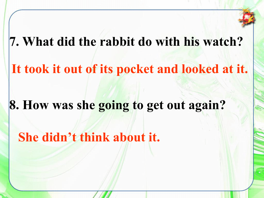 Module 6 A famous story>Unit 2 The white rabbit was looking at its watch