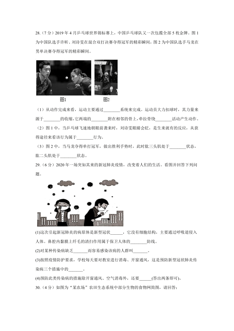 2021年中考生物仿真模拟卷（福建地区专用）（word版含解析）