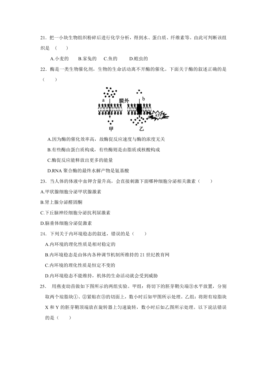 山东省聊城市某重点高中2013届高三上学期1月份模块检测生物试题