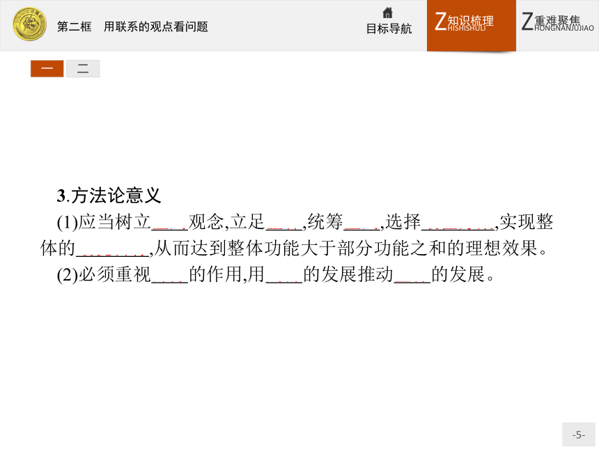 2016—2017年人教版政治必修4同步教学课件：7.2 用联系的观点看问题18张PPT