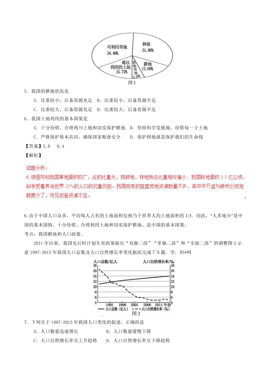 2017年福建中考地理试卷（解析版）