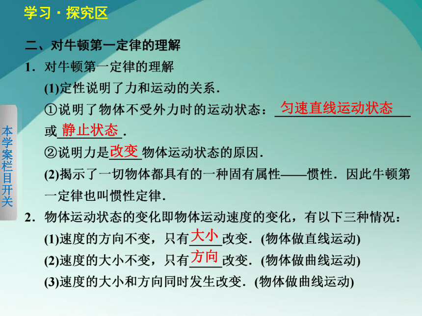 人教版高中物理必修1 4.1高中物理-第四章-牛顿第一定律课件-新人教版必修23张PPT