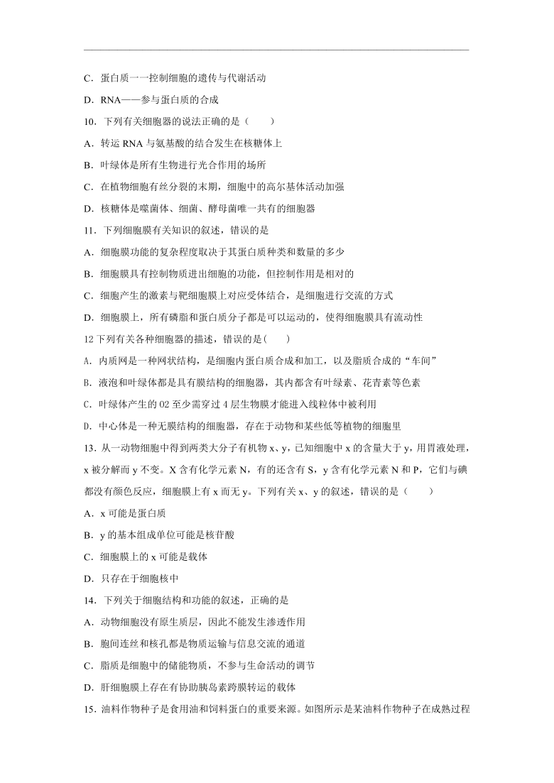 广东省北师大珠海分校附属外国语学校2021届高三10月月考生物试题  （解析）