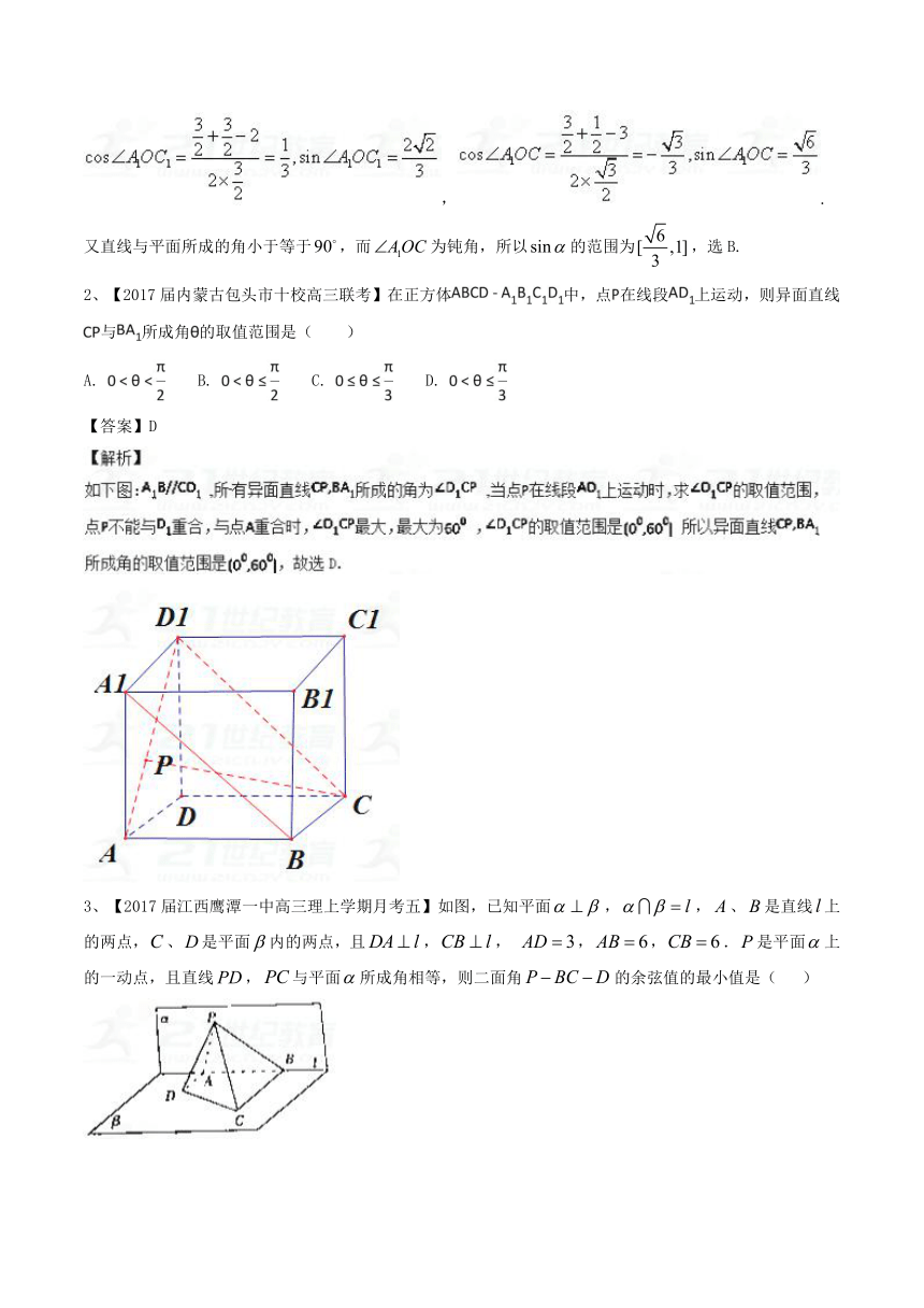 2018年高考数学二轮复习突破140分专题4.3立体几何的动态问题