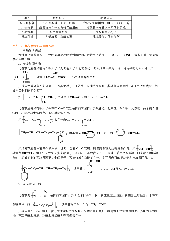 人教版高中化学选修二教学讲义，复习补习资料（含知识讲解，巩固练习）：11高分子化合物与材料