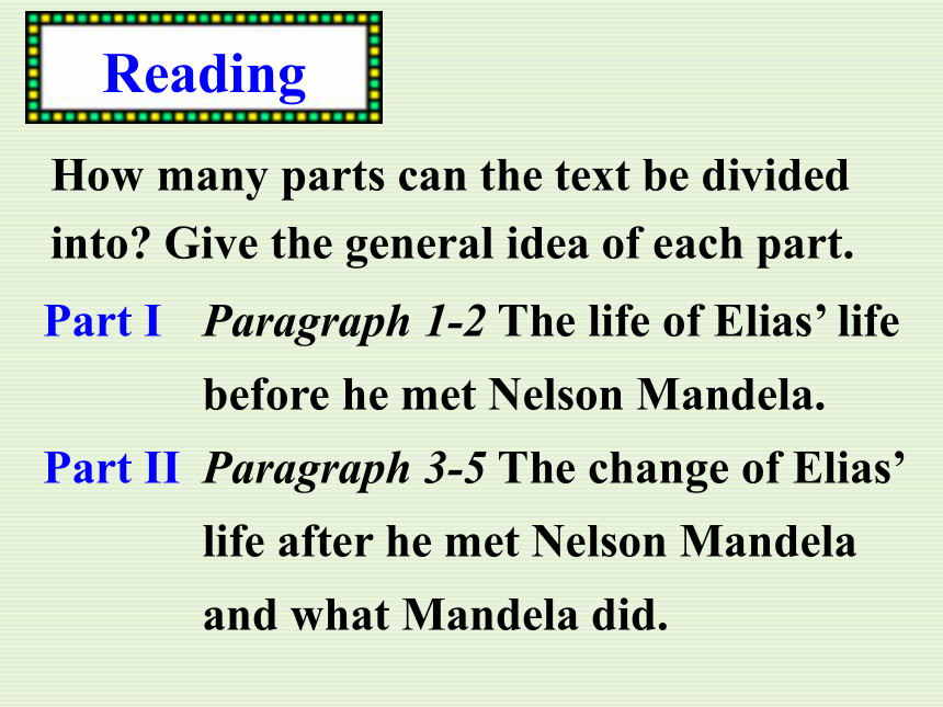 人教版高中英语必修1 Unit5 Nelson Mandela-a modern hero Reading课件（56张PPT）