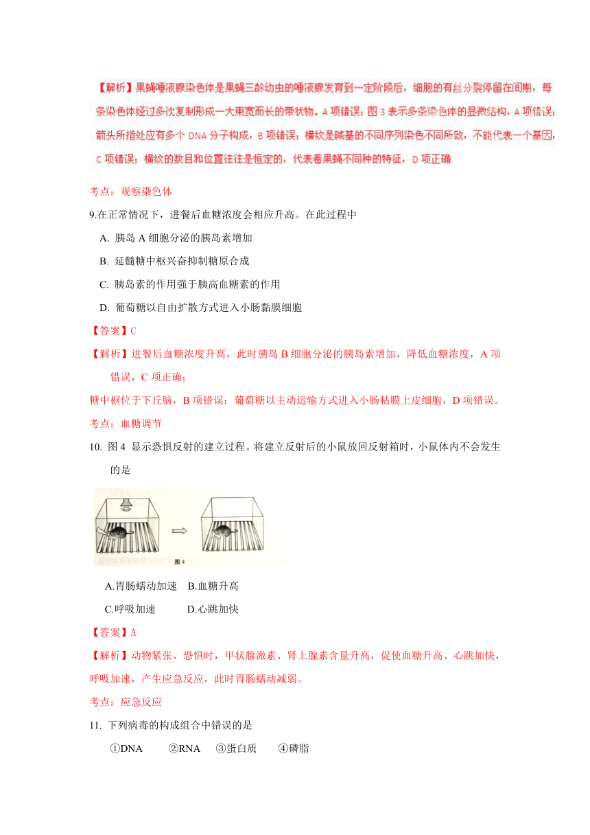 2016年高考上海卷生物试题解析（正式版）