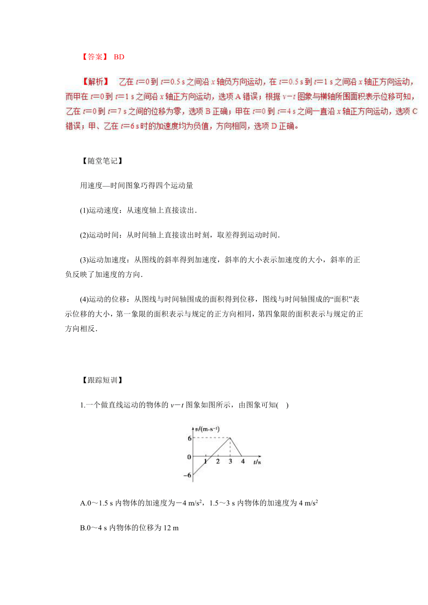 突破1 运动图象的理解及应用-2019高三物理一轮微专题系列之热点专题突破 Word版含解析