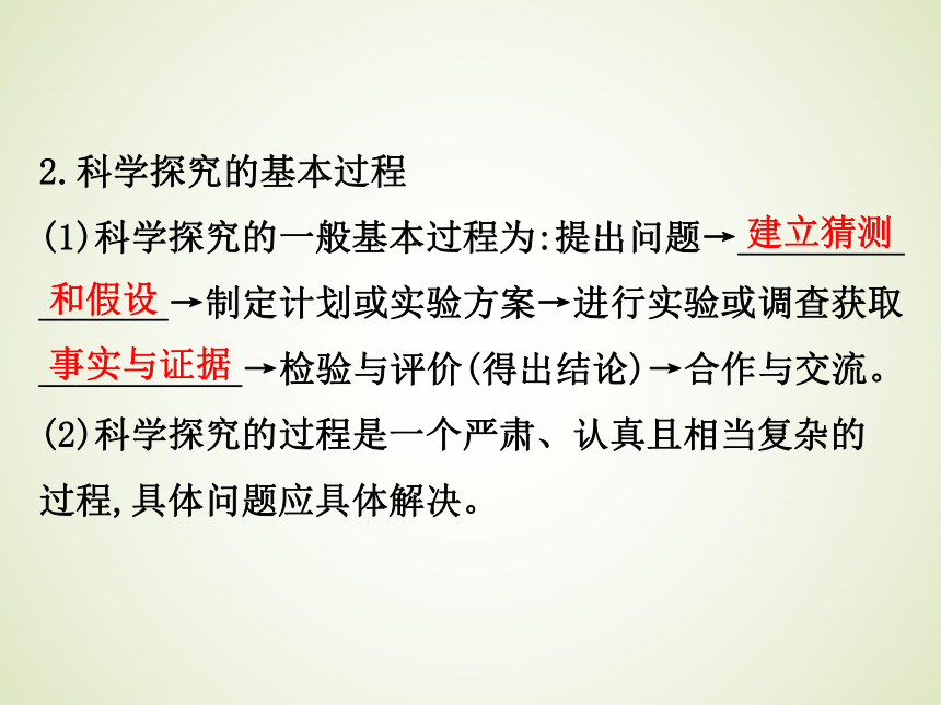 浙教版九年级科学中考复习课件：科学综合探究专题