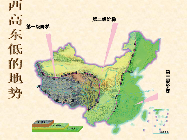 阶梯分界线山脉图片