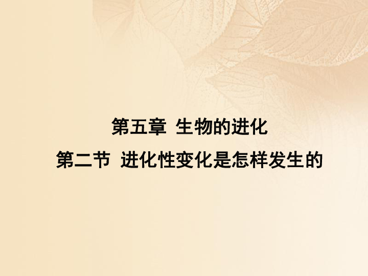 2019高中生物第五章生物的进化5.2进化性变化是怎样发生的课件浙科版必修2（30张PPT）