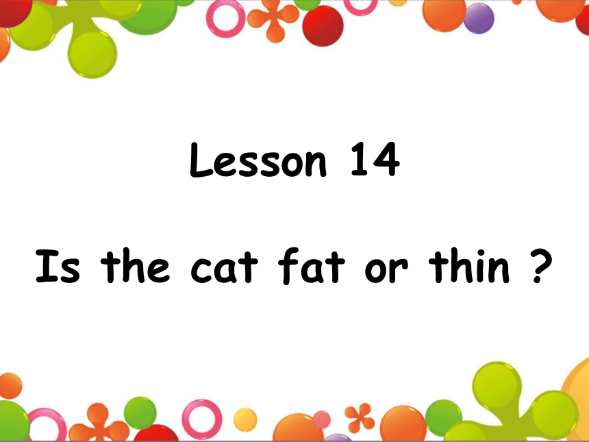 Lesson 14 Is the cat fat or thin? 课件