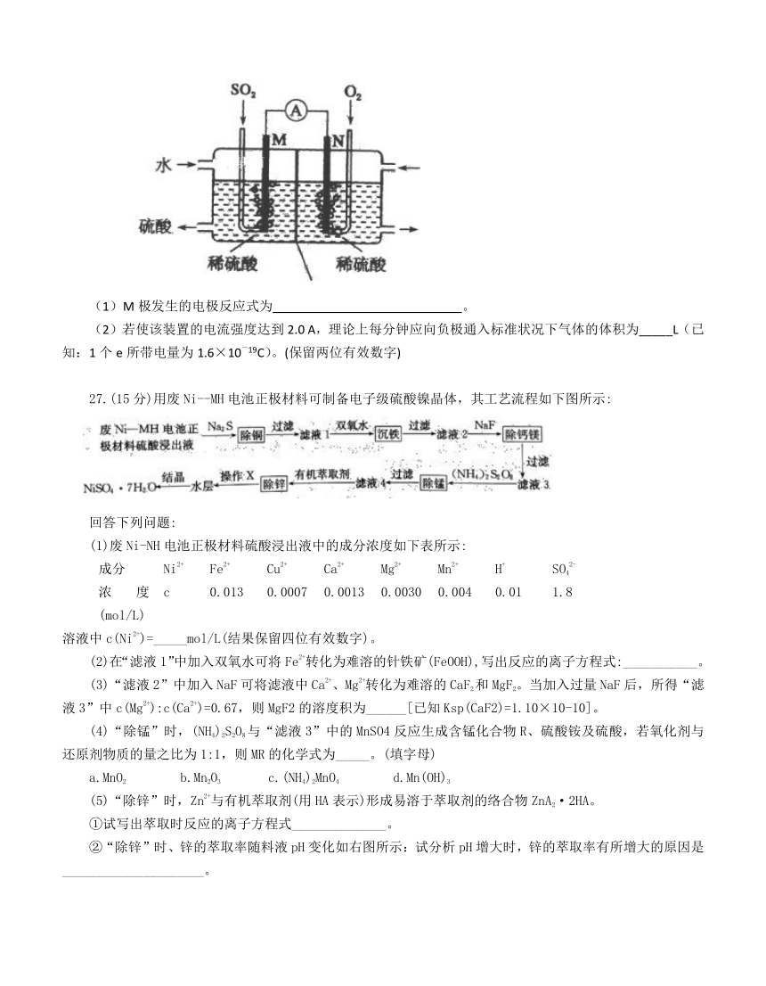 四川省成都经开区实验中学2018届高三模拟考试（一）理综化学