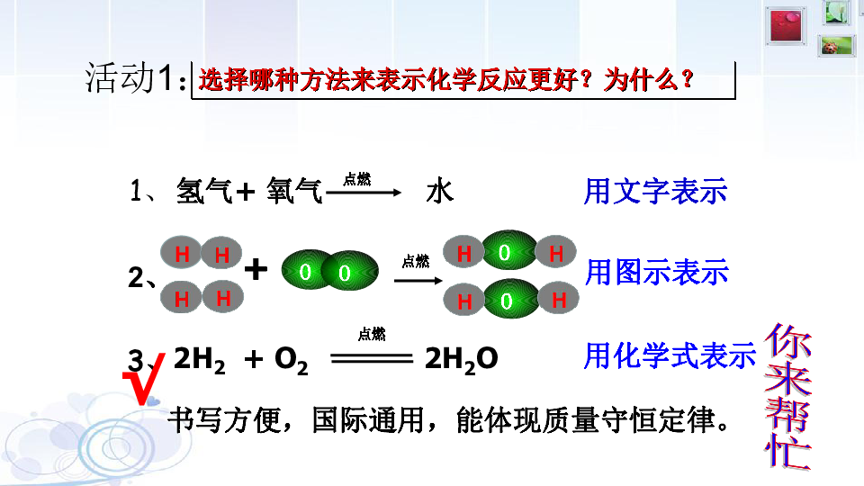 第二节 化学反应的表示 课件（30张PPT）