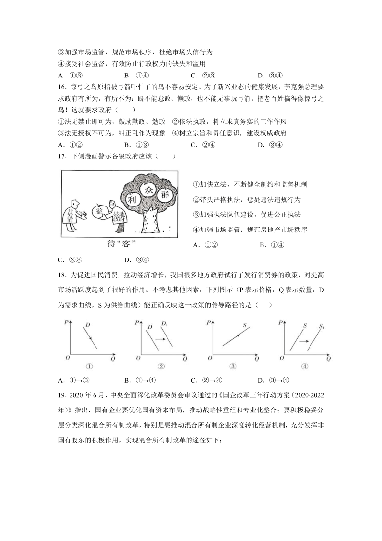 黑龙江省双鸭山市高中2020-2021学年高二下学期期末考试政治试题 Word版含答案