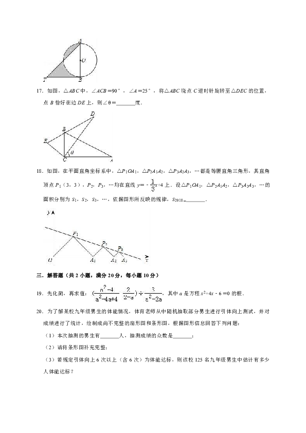 2019年4月辽宁省朝阳市凌源市三道河子中学中考数学模拟试卷（解析版）