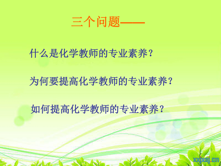 苏州新区实验初中缪徐老师“无锡名师送培”所作讲座《漫谈初中化学教师的专业素养》（共55张PPT）