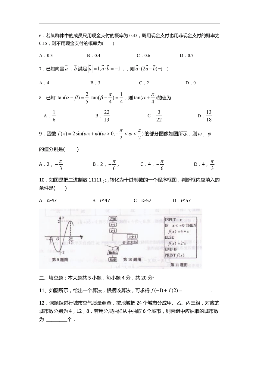 湖南省衡阳县2017-2018学年高一下学期期末考试数学试卷